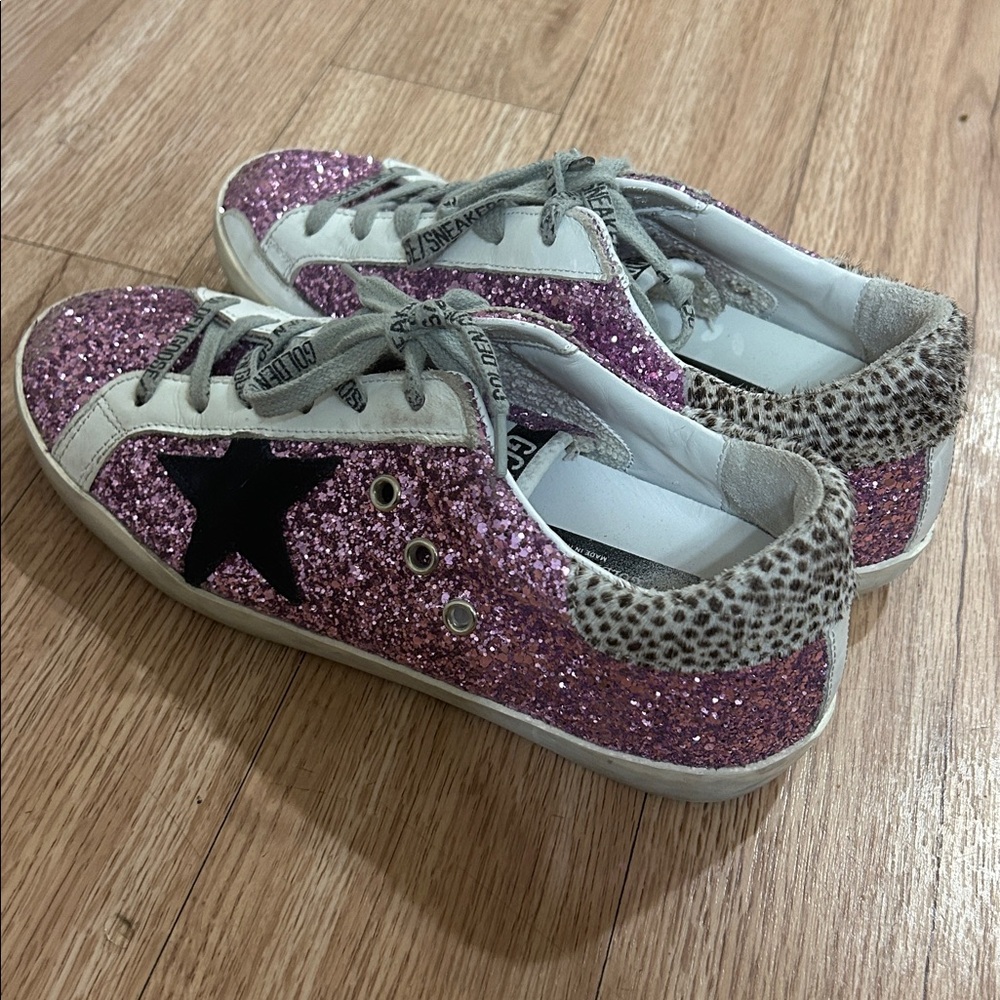 Golden Goose Purple Glitter Super Star Sneakers - Picture 4 of 9
